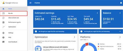 adsense logga in